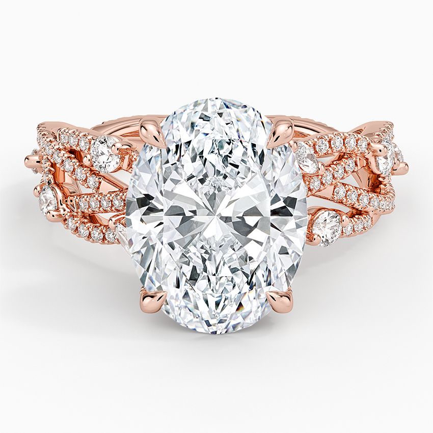 4CT Oval Cut Diamond white Gold Engagement Ring
