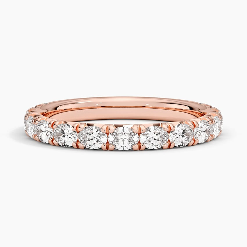 Yellow Gold 0.81CTW Oval Lab Grown Diamond Wedding Band