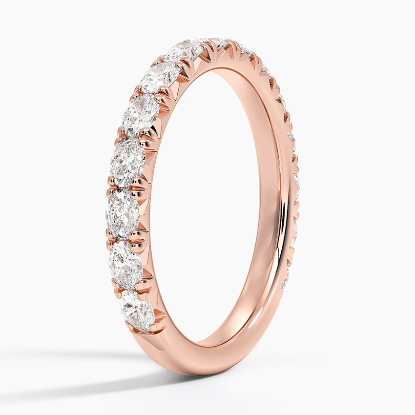 Yellow Gold 0.81CTW Oval Lab Grown Diamond Wedding Band