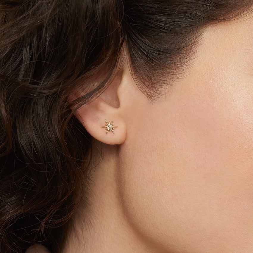 1/6 CTW Lab Grown Diamond Star Shape Stud Earrings