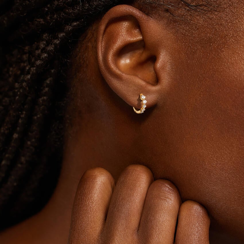 1/4 CTW Lab Grown Diamond Huggie Hoop Earrings