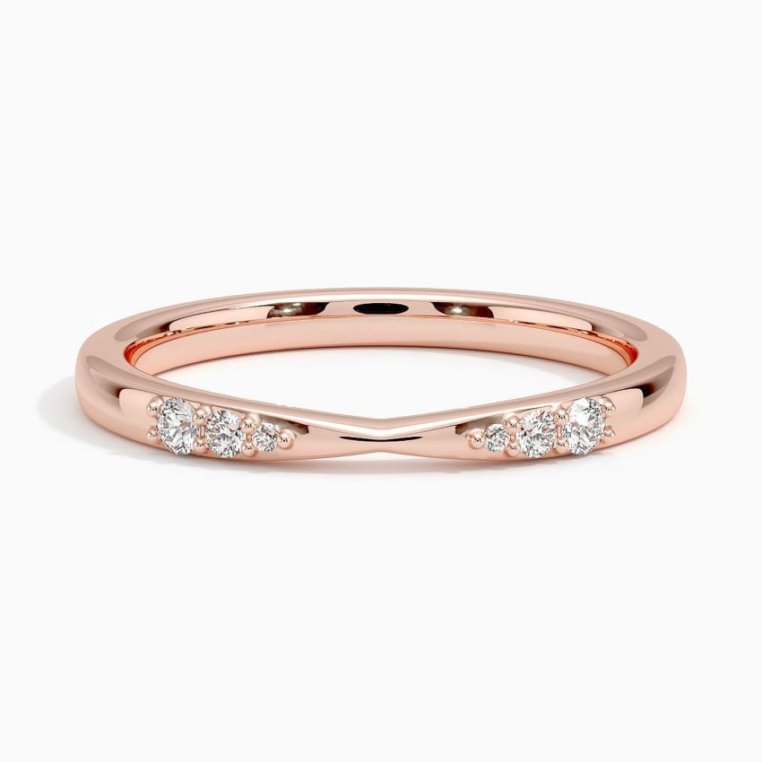 0.07 CTW Dainty Lab Grown Diamond 14k Gold Wedding Band
