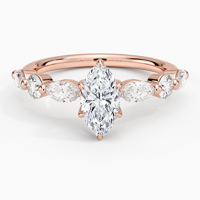3/4 Marquise Lab Grown Diamond Gold Engagement Ring