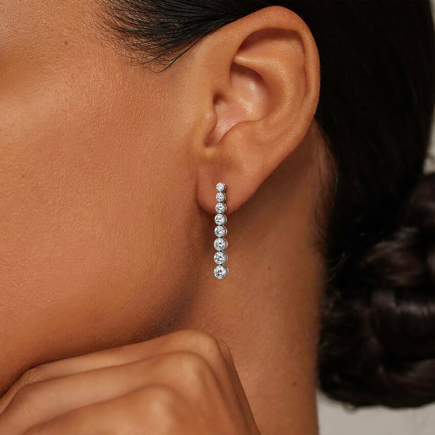 1.50 CTW Lab Grown Diamond Tennis Drop Earrings