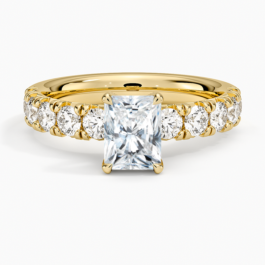1Ct Radiant Lab Grown Diamond Half Coverage Ring