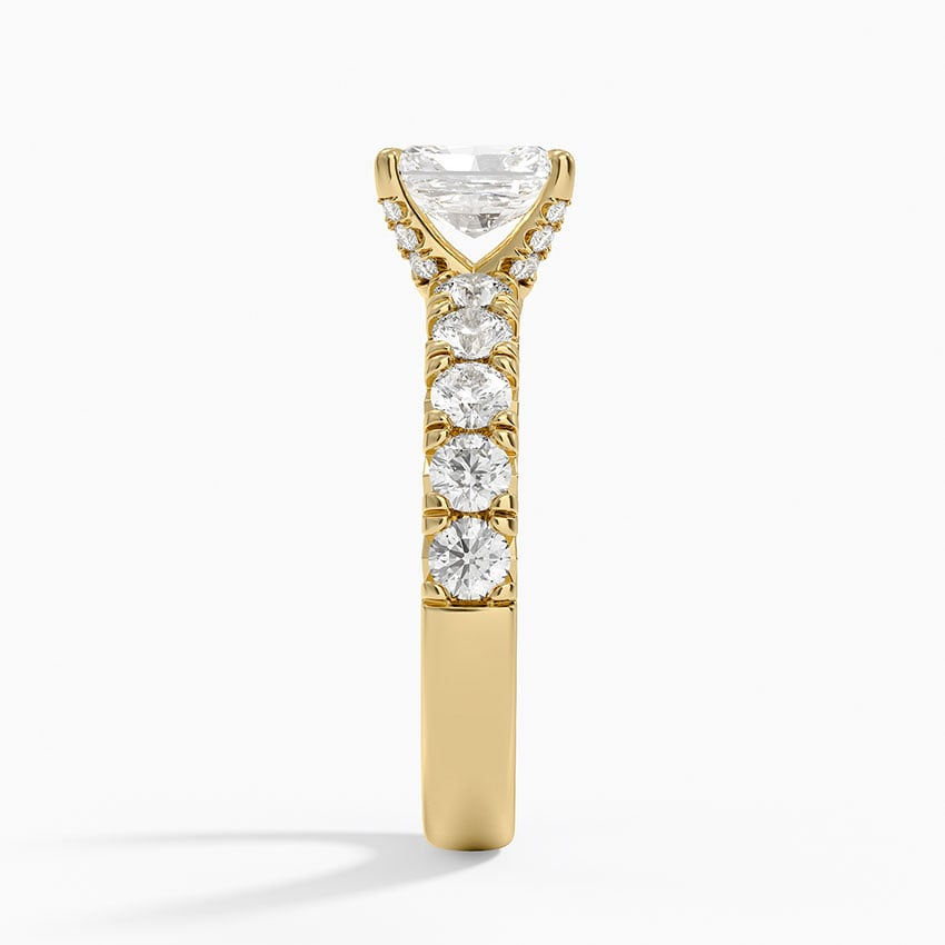 1Ct Radiant Lab Grown Diamond Half Coverage Ring