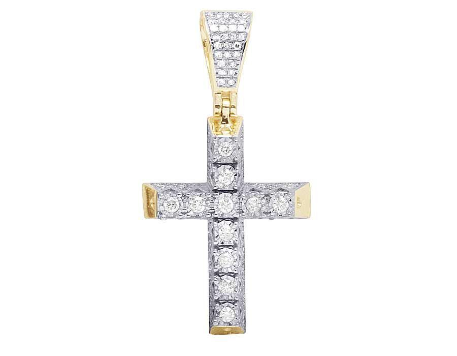 0.50 CTW Lab Grown Diamond 3D Solitaire Cross Pendant