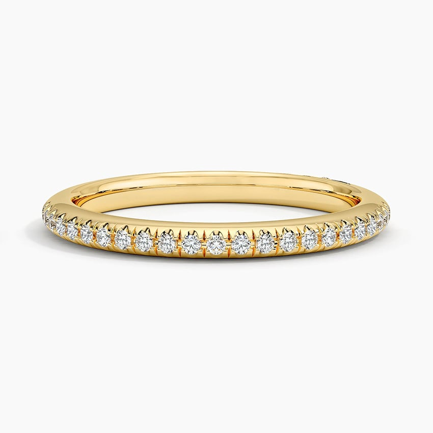 18k Gold Half Eternity Lab Grown Diamond Wedding Band Ring