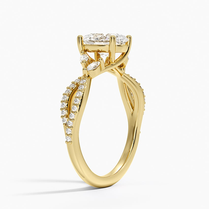 11/4Ct Oval Lab Grown Diamond Twisted Ring