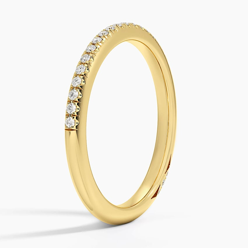 18k Gold Half Eternity Lab Grown Diamond Wedding Band Ring