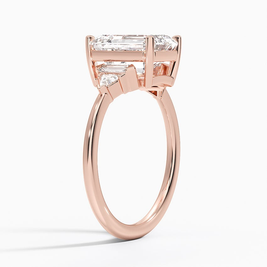 2ct Emerald Lab Grown Diamond Gold Deco Ring