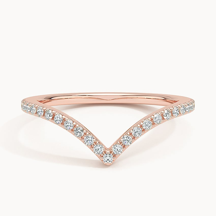 0.18CTW Lab Grown Diamond Cheveron Wedding Band