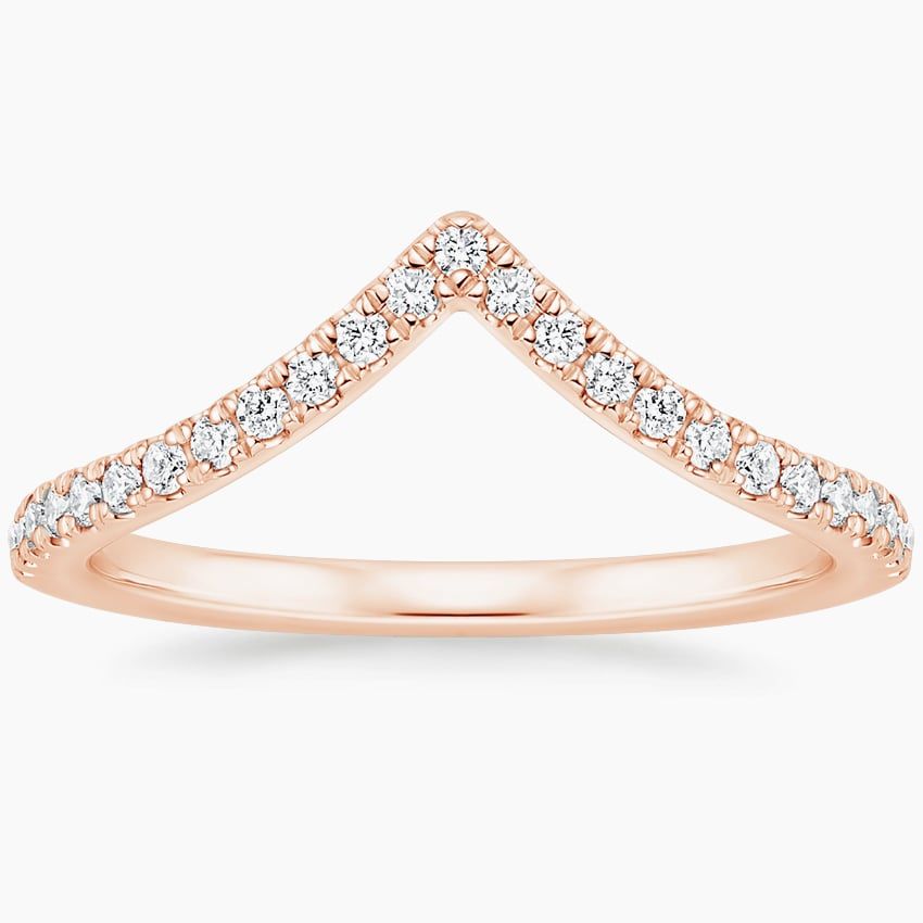 0.18CTW Lab Grown Diamond Cheveron Wedding Band