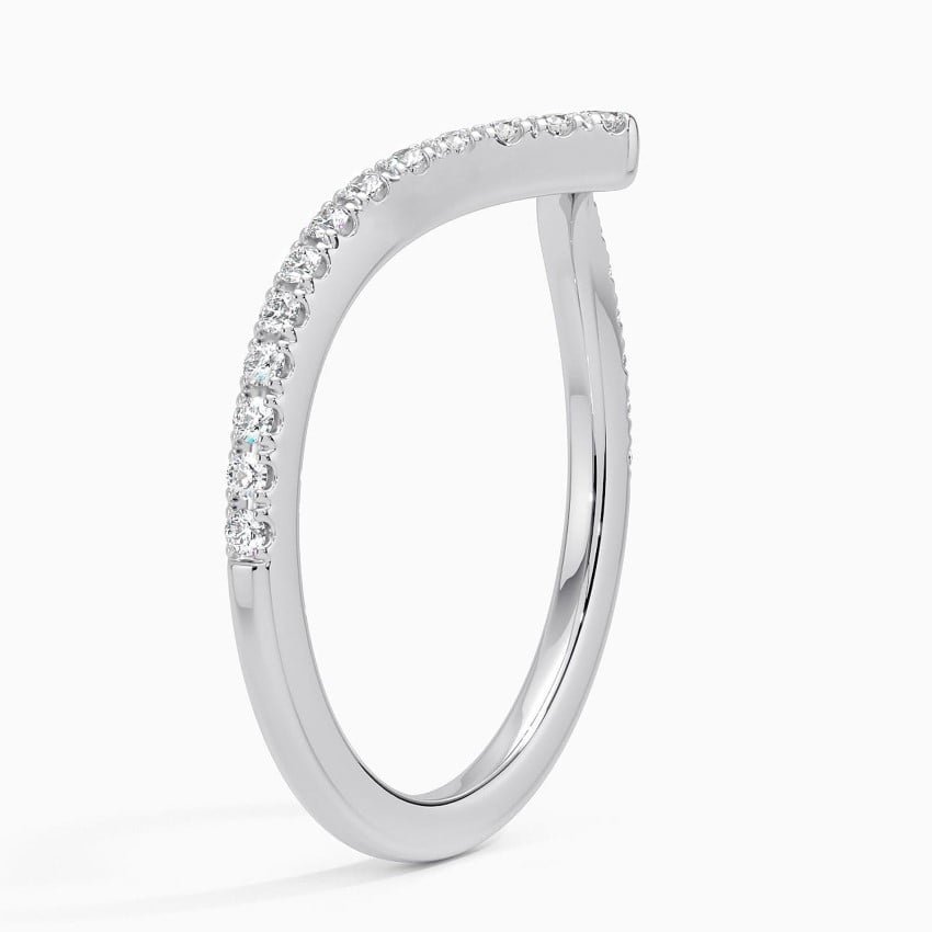 0.18CTW Lab Grown Diamond Cheveron Wedding Band