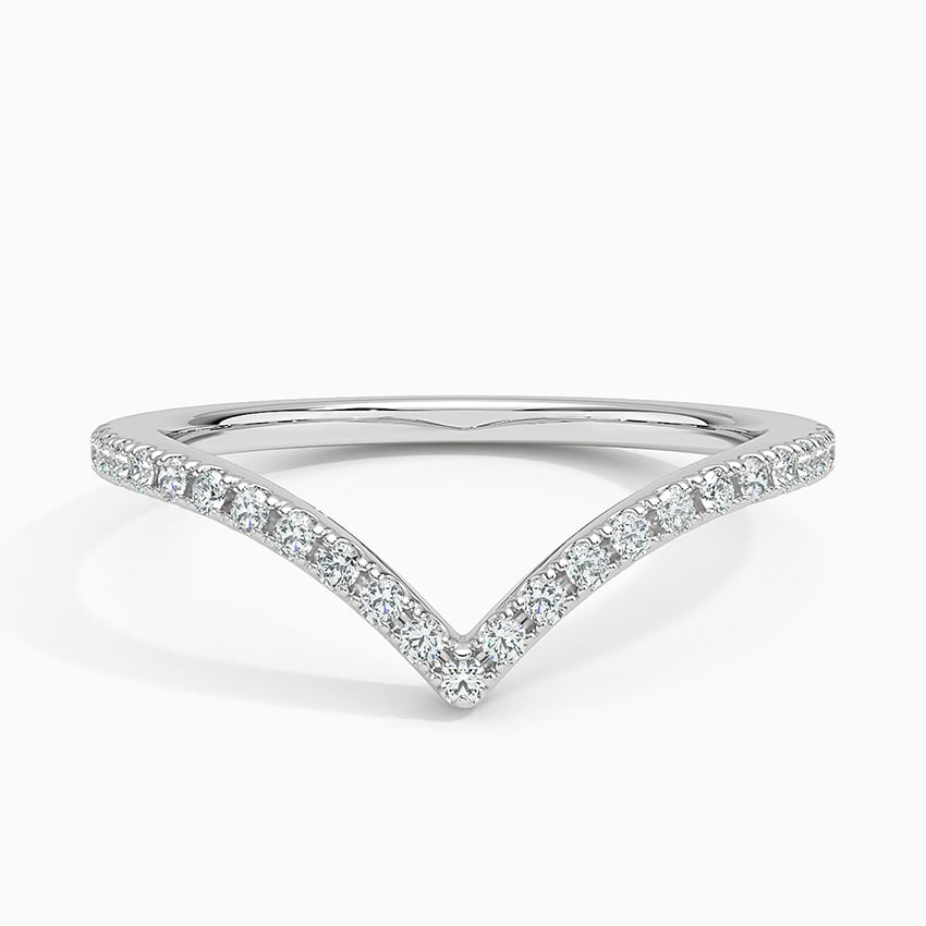 0.18CTW Lab Grown Diamond Cheveron Wedding Band
