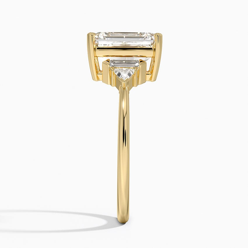 2ct Emerald Lab Grown Diamond Gold Deco Ring