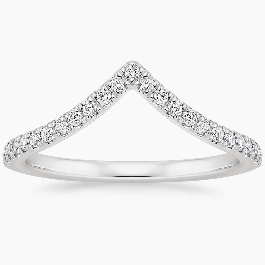0.18CTW Lab Grown Diamond Cheveron Wedding Band
