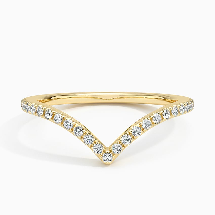 0.18CTW Lab Grown Diamond Cheveron Wedding Band