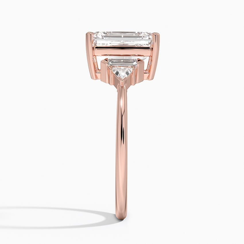 2ct Emerald Lab Grown Diamond Gold Deco Ring