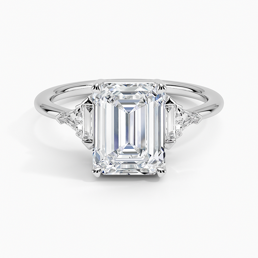 2ct Emerald Lab Grown Diamond Gold Deco Ring