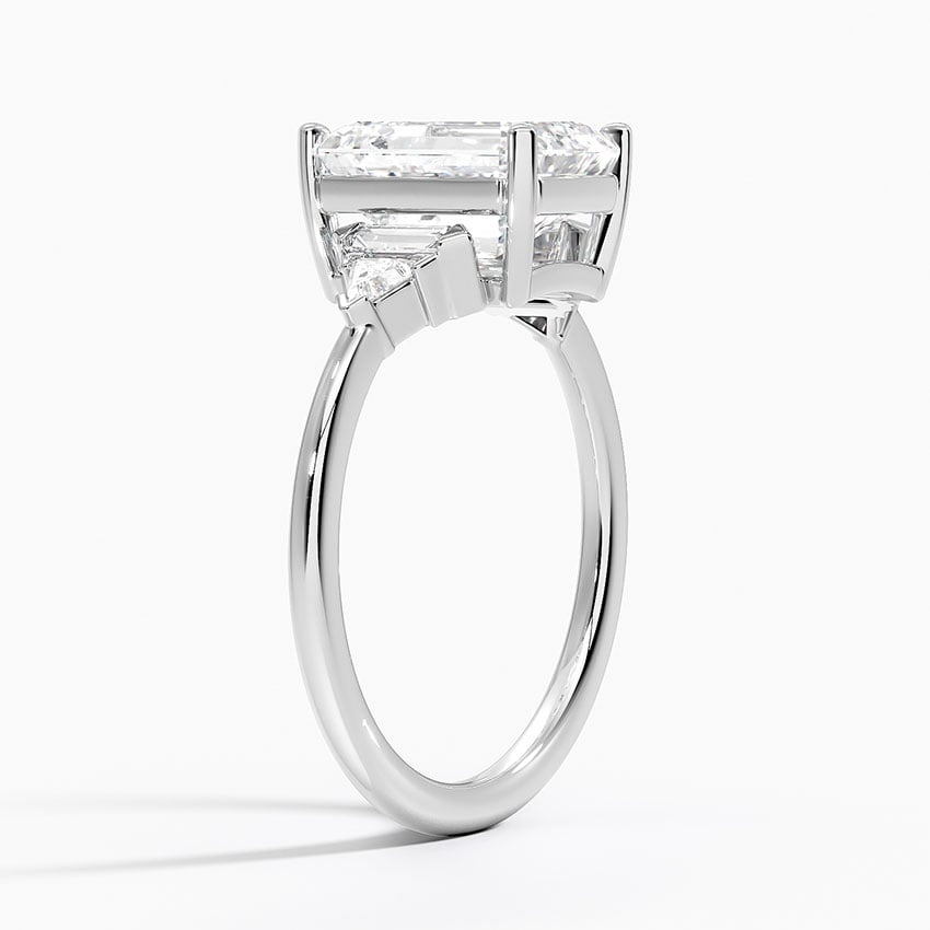 2ct Emerald Lab Grown Diamond Gold Deco Ring