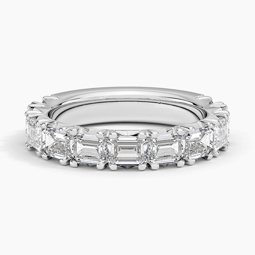 2.53CTW Emerald Lab Groen Diamond Prong Set Wedding Band
