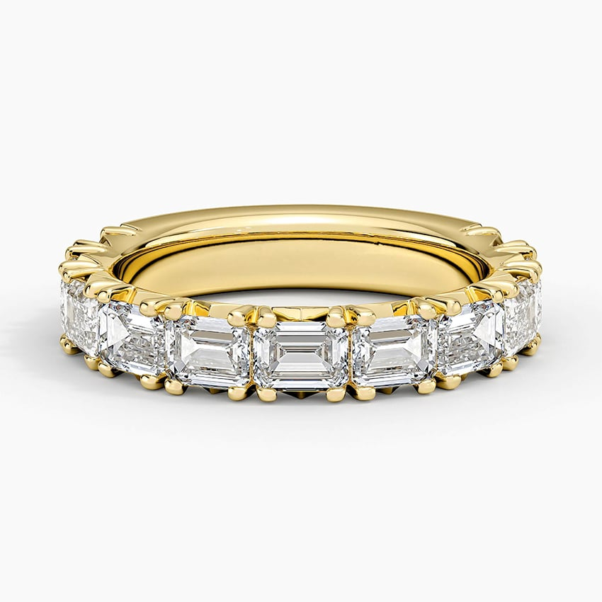 2.53CTW Emerald Lab Groen Diamond Prong Set Wedding Band