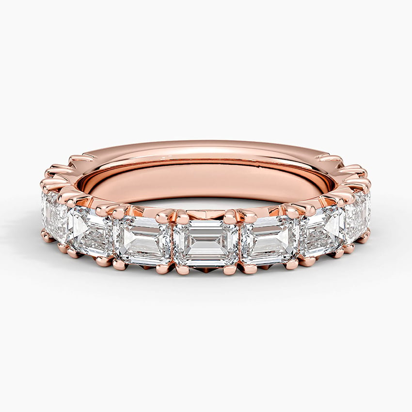 2.53CTW Emerald Lab Groen Diamond Prong Set Wedding Band