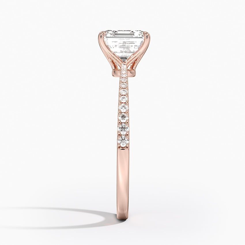 11/2 Asscher Lab Grown Diamond Gold Engagement Ring