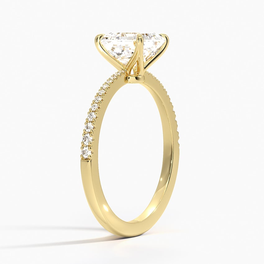 11/2 Asscher Lab Grown Diamond Gold Engagement Ring