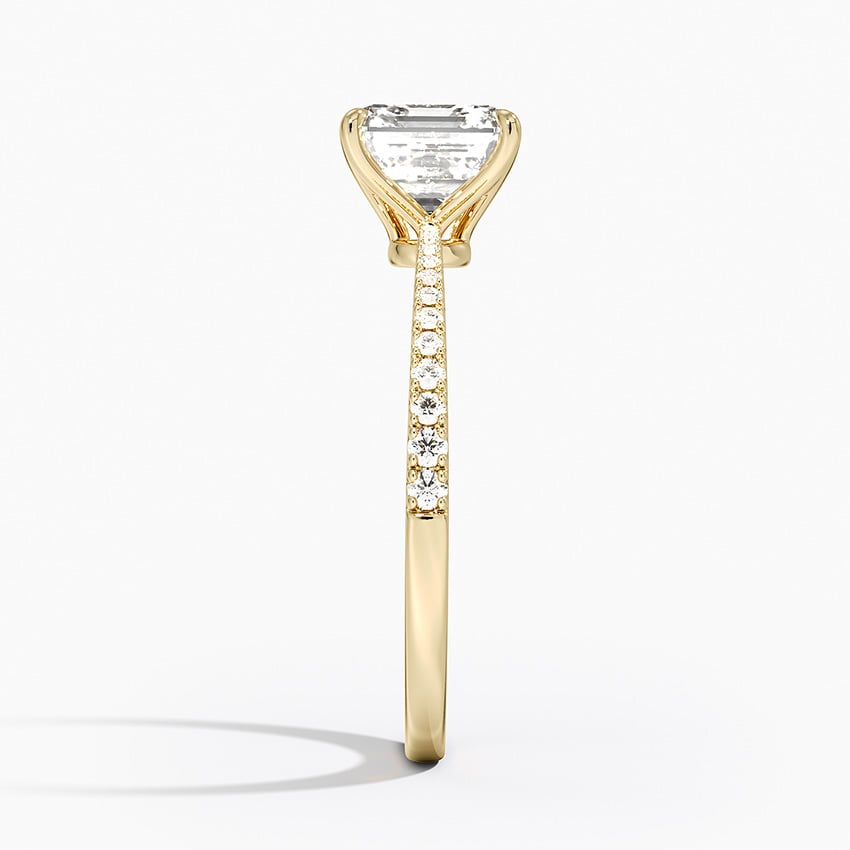 11/2 Asscher Lab Grown Diamond Gold Engagement Ring