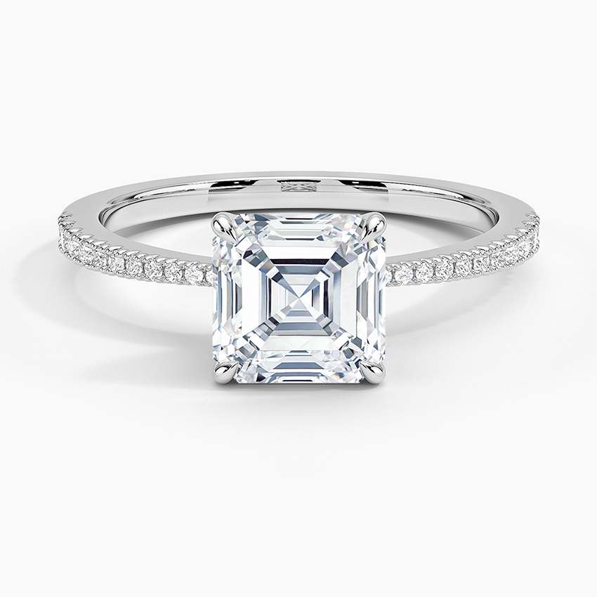 11/2 Asscher Lab Grown Diamond Gold Engagement Ring
