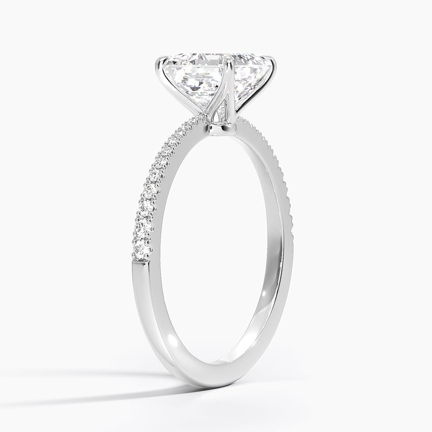 11/2 Asscher Lab Grown Diamond Gold Engagement Ring