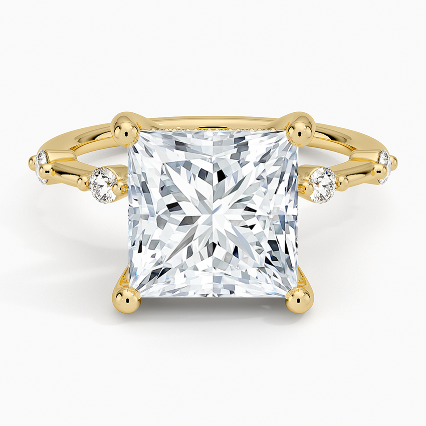 11/4Ct Princess Lab grown Diamond Hidden Halo Diamond Ring