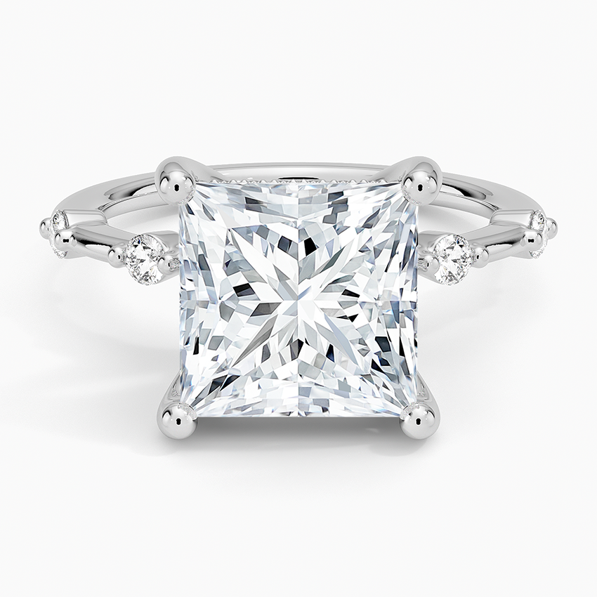11/4Ct Princess Lab grown Diamond Hidden Halo Diamond Ring