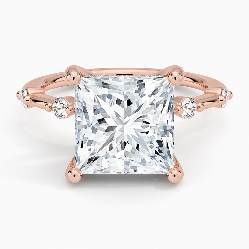 11/4Ct Princess Lab grown Diamond Hidden Halo Diamond Ring