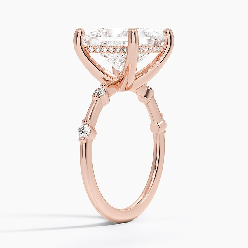 11/4Ct Princess Lab grown Diamond Hidden Halo Diamond Ring