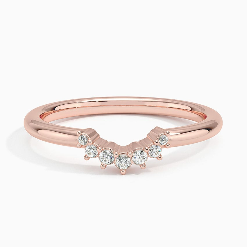 0.07CTW Lab Grown Diamond Curved Wedding Band