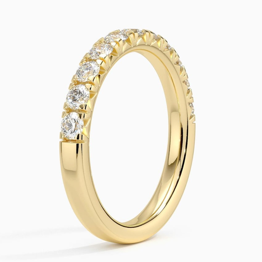 0.64 CTW 18k Gold Lab Gown Diamond Half Coverage Wedding Band