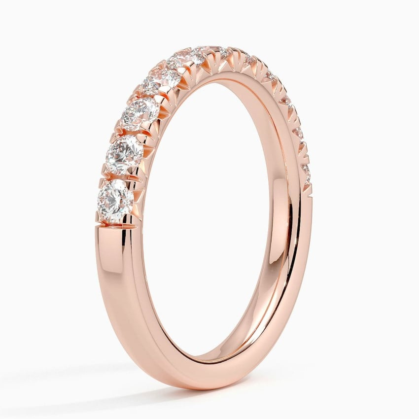 0.64 CTW 18k Gold Lab Gown Diamond Half Coverage Wedding Band