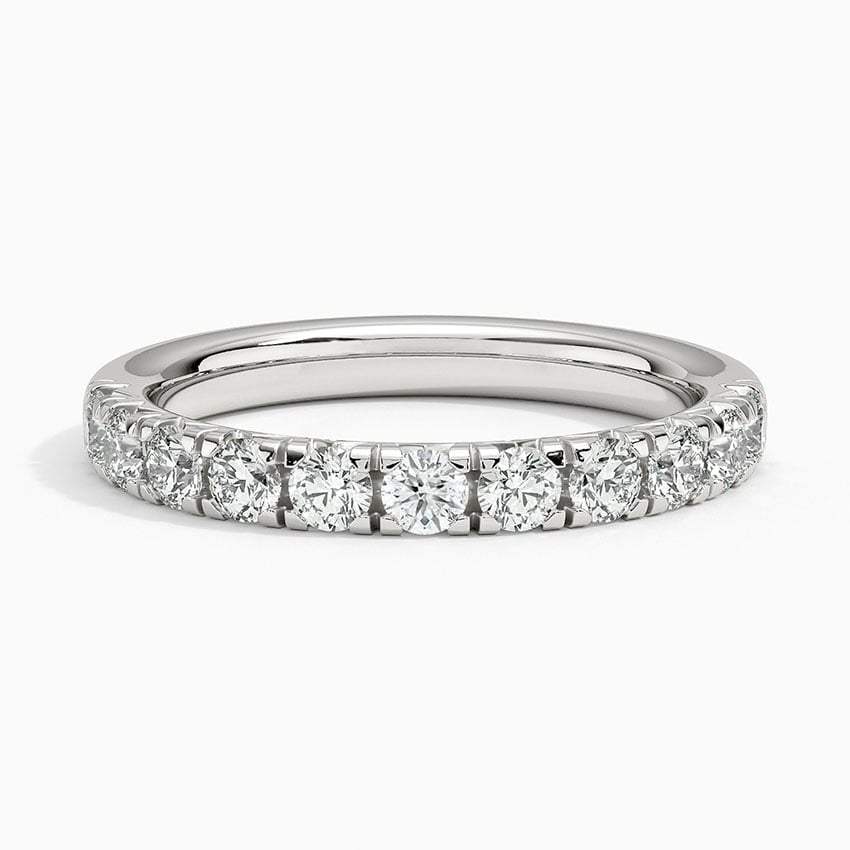 0.64 CTW 18k Gold Lab Gown Diamond Half Coverage Wedding Band