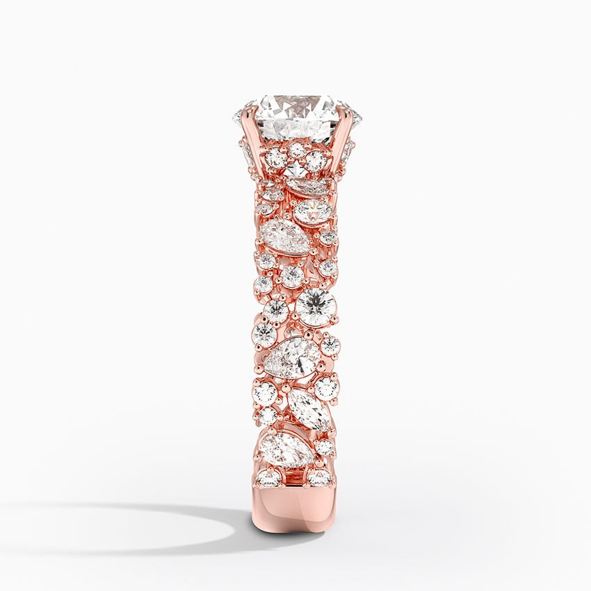 1Ct Round Lab Grown Diamond Gold Unique Band Ring