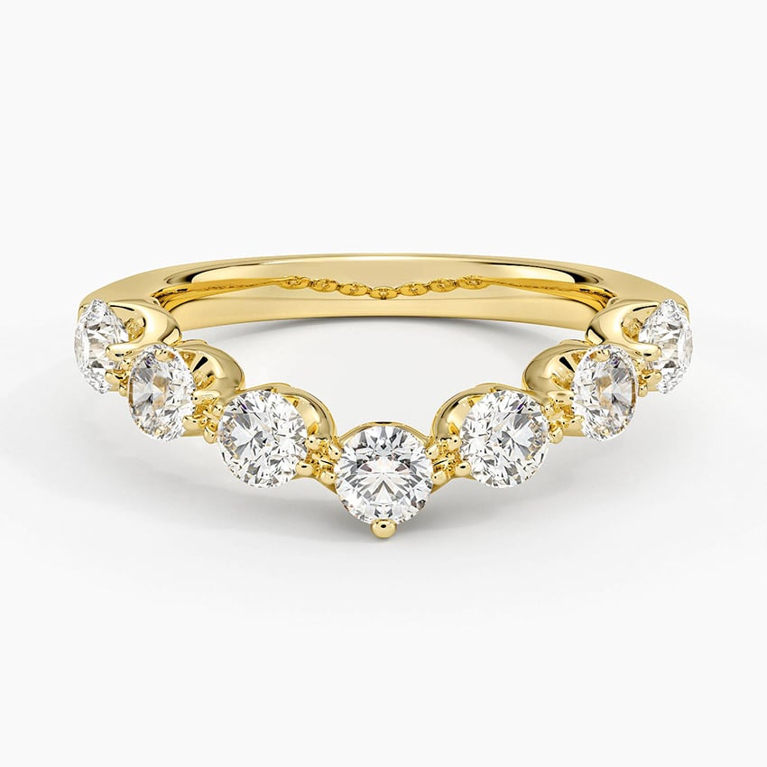 0.95CTW Round Lab Grown Diamond Chevron Fancy Wedding Band