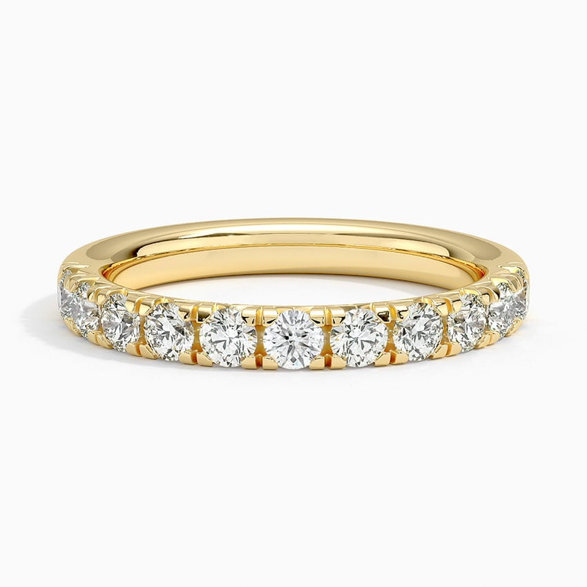 0.64 CTW 18k Gold Lab Gown Diamond Half Coverage Wedding Band