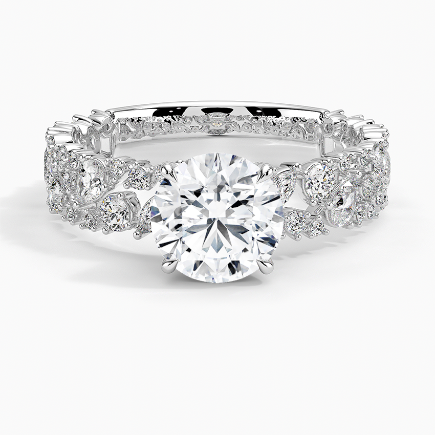 1Ct Round Lab Grown Diamond Gold Unique Band Ring