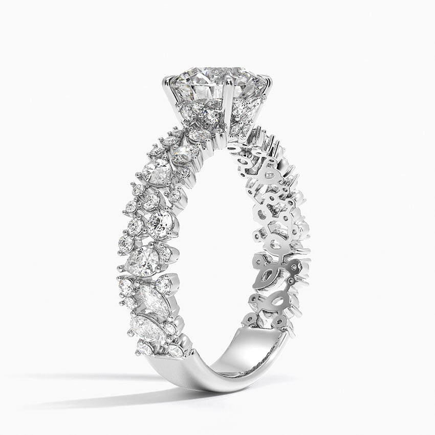 1Ct Round Lab Grown Diamond Gold Unique Band Ring