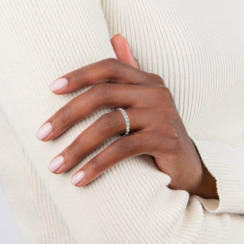 0.64 CTW 18k Gold Lab Gown Diamond Half Coverage Wedding Band