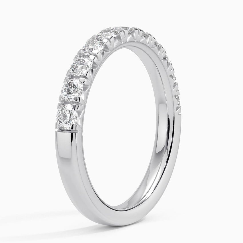 0.64 CTW 18k Gold Lab Gown Diamond Half Coverage Wedding Band