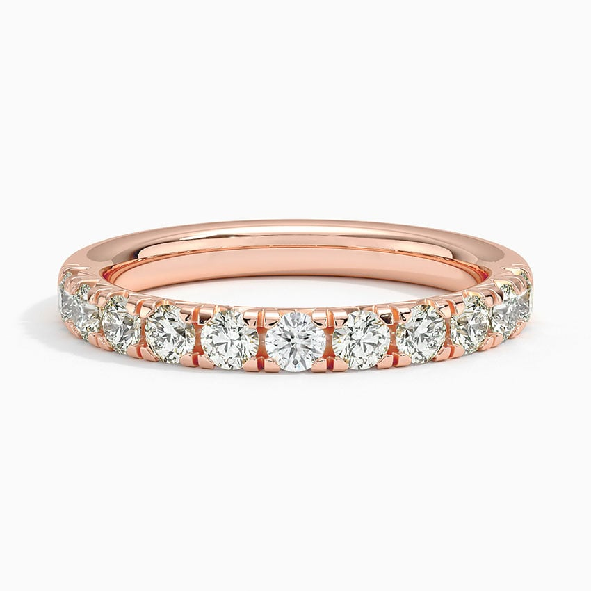 0.64 CTW 18k Gold Lab Gown Diamond Half Coverage Wedding Band