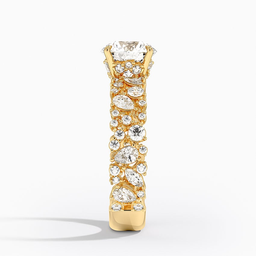 1Ct Round Lab Grown Diamond Gold Unique Band Ring